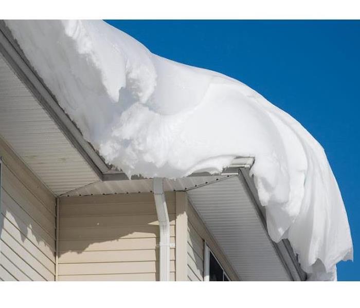 Snow on roof of home 
